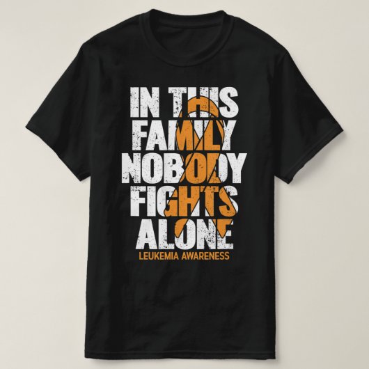 Leukemie Bewustheid Familie steunt Leukemie Awaren T-shirt (Design voorkant)