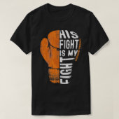 Leukemie Bewustheid Oranje boxinghandschoen T-shirt (Design voorkant)