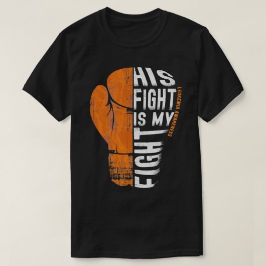 Leukemie Bewustheid Oranje boxinghandschoen T-shirt (Design voorkant)