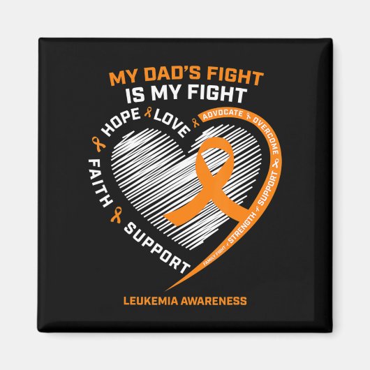 Leukemie Bewustheid Pap Mannen Vrouwen geven leuke Magneet (Voorkant)