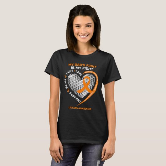 Leukemie Bewustheid Pap Mannen Vrouwen geven leuke T-shirt (Voorkant volledig)