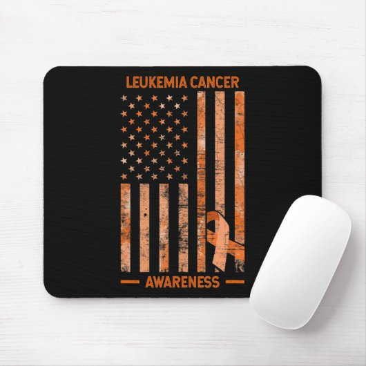Leukemie Bewustheid VS vlag Cadeaus Leukemie Muismat (Met muis)
