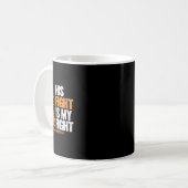 Leukemie Bewustheid Zijn strijd is mijn strijd teg Koffiemok (Voorkant links)
