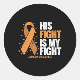 Leukemie Bewustheid Zijn strijd is mijn strijd teg Ronde Sticker