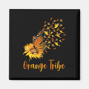 Leukemie Bewustheid Zonnebloem Boterfly Oranje rib Magneet