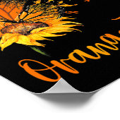 Leukemie Bewustheid Zonnebloem Boterfly Oranje rib Poster (Hoek)
