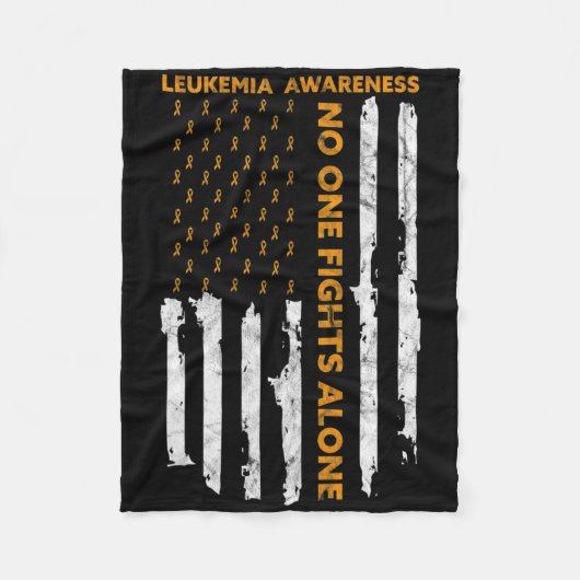 Leukemie Bewustmaaltijd Amerikaanse vlag Ik ben ee Fleece Deken (Voorkant)