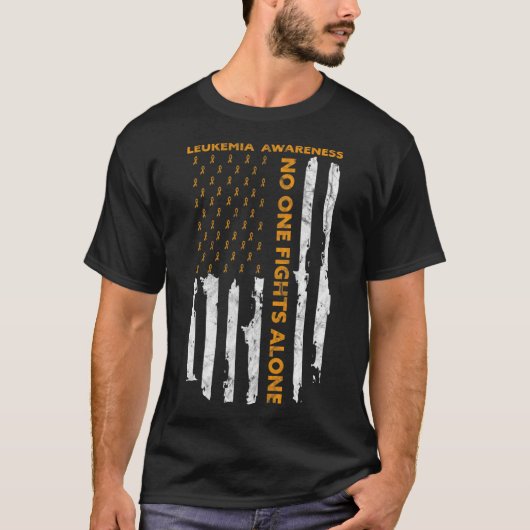 Leukemie Bewustmaaltijd Amerikaanse vlag Ik ben ee T-shirt (Voorkant)