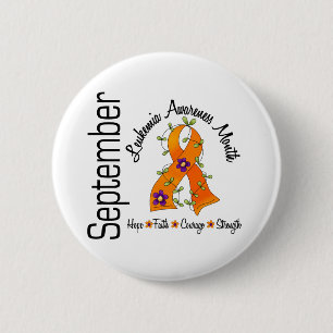 Leukemie Bewustmakende Maand Bloed Lint 1 Ronde Button 5,7 Cm