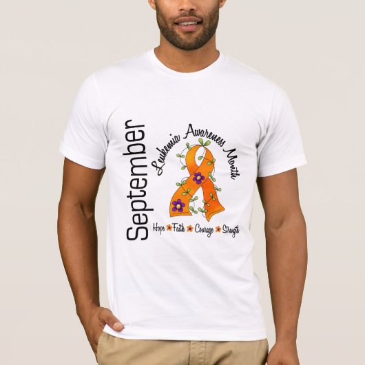 Leukemie Bewustmakende Maand Bloed Lint 1 T-shirt (Voorkant)