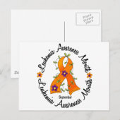 Leukemie Bewustmakende Maand Bloed Lint 3 Briefkaart (Voorkant / Achterkant)