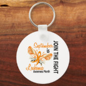 Leukemie Bewustmakende Maand Butterfly 3.1 Sleutelhanger (Voorkant)