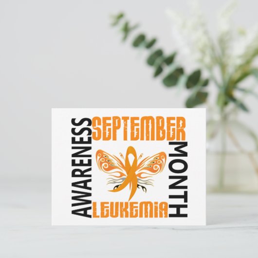 Leukemie Bewustmakende Maand Butterfly 3.4 Briefkaart (Staand voorkant)