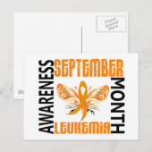 Leukemie Bewustmakende Maand Butterfly 3.4 Briefkaart (Voorkant / Achterkant)