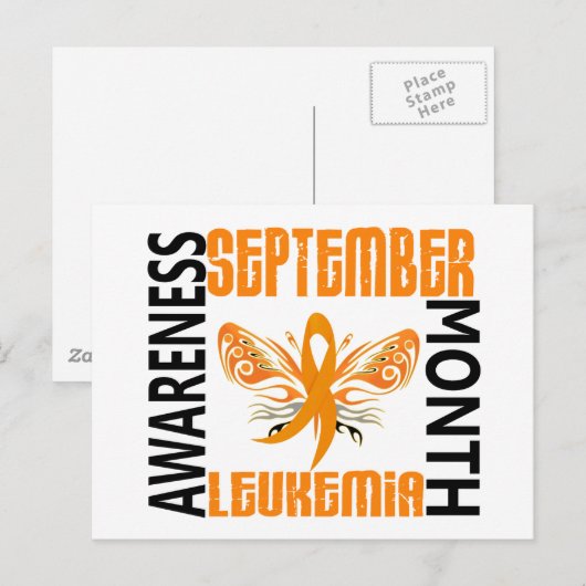 Leukemie Bewustmakende Maand Butterfly 3.4 Briefkaart (Voorkant / Achterkant)