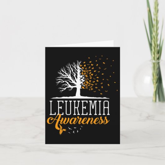 Leukemie Bewustmakende Maand Butterfly Tree Bloedk Kaart (Voorkant)