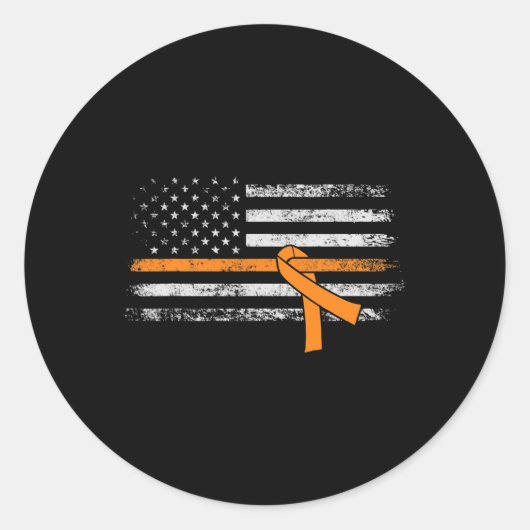Leukemie Bewustmaking Amerikaanse vlag Ronde Sticker (Voorkant)