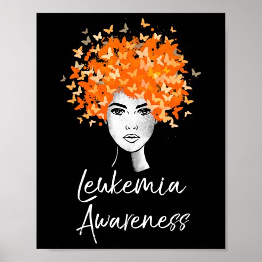 Leukemie Bewustmaking Butterflies Gift Poster (Voorkant)