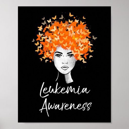 Leukemie Bewustmaking Butterflies Gift Poster (Voorkant)