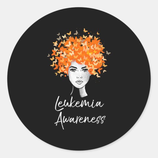 Leukemie Bewustmaking Butterflies Gift Ronde Sticker (Voorkant)