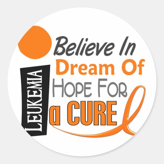 Leukemie Bewustmaking GELOOFT DREAM HOPE Ronde Sticker (Voorkant)