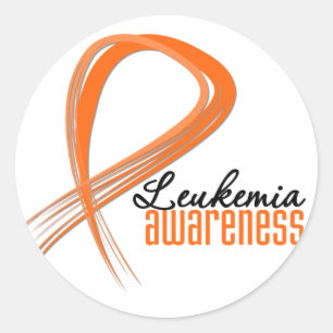 Leukemie Bewustmaking Grunge Ribbon Ronde Sticker