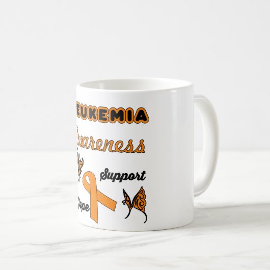 Leukemie Bewustmaking Koffiekoffie Mok (Voorkant rechts)