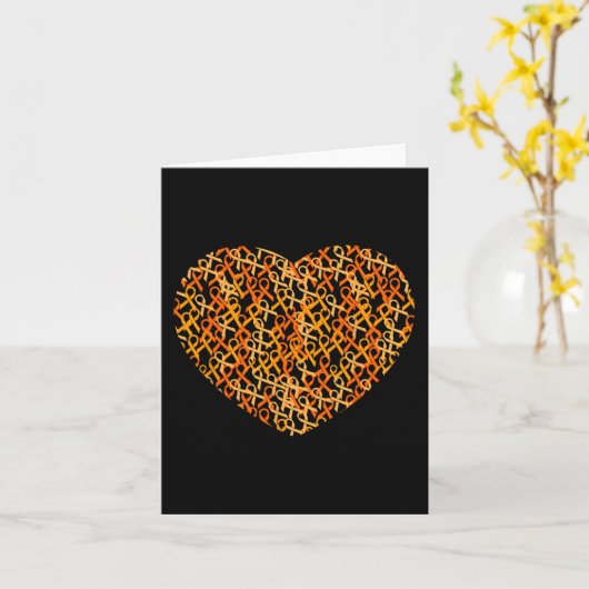 Leukemie Bewustmaking Oranje linthart Kaart (Gele Bloem)