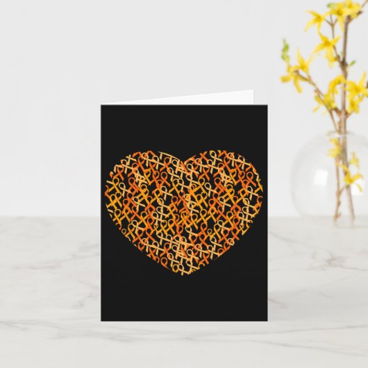 Leukemie Bewustmaking Oranje linthart Kaart (Gele Bloem)