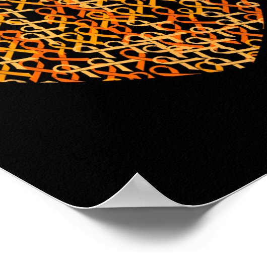 Leukemie Bewustmaking Oranje linthart Poster (Hoek)