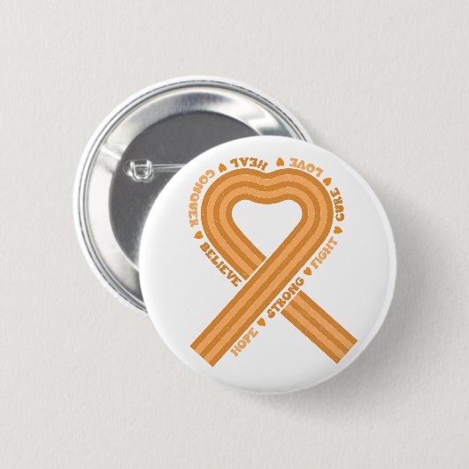 Leukemie Bewustmaking Oranje lintondersteuning Ronde Button 5,7 Cm (Voorkant /achterkant)