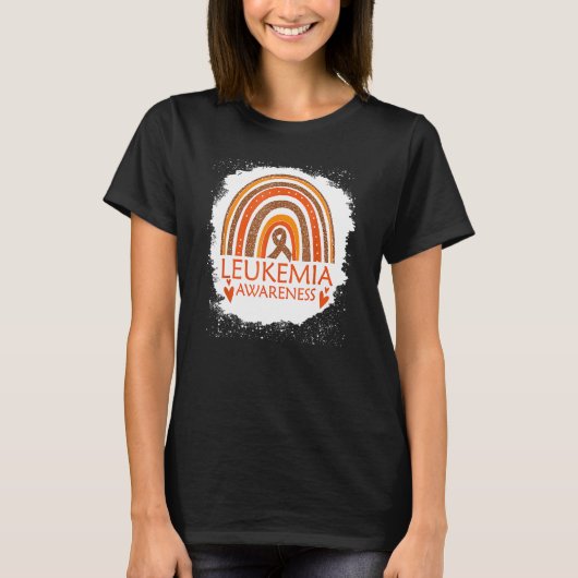 Leukemie Bewustmaking Rainbow Oranje lint voor man T-shirt (Voorkant)