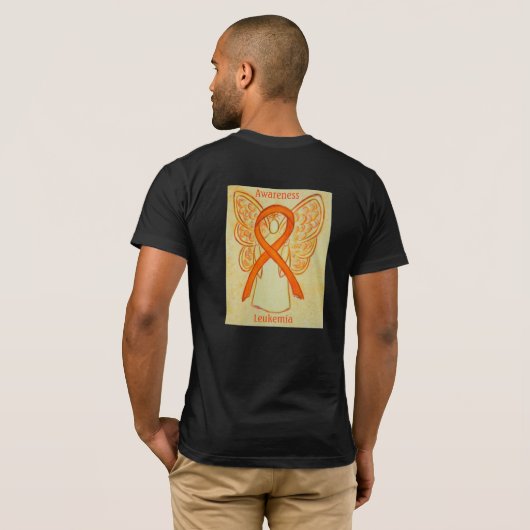 Leukemie Bewustmaking Ribbon Angel - Aangepaste Sh T-shirt (Achterkant volledig)