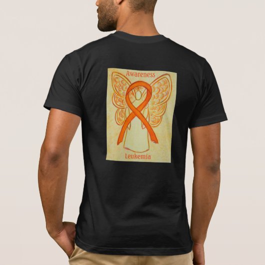 Leukemie Bewustmaking Ribbon Angel - Aangepaste Sh T-shirt (Achterkant)