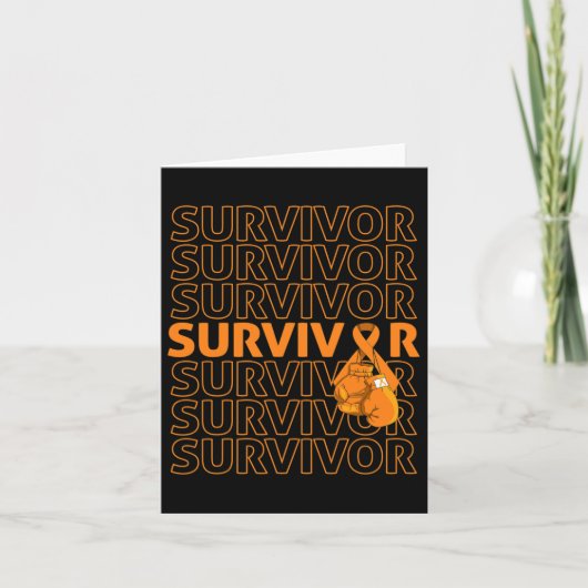 Leukemie Bewustmaking Survivor Oranje Ribbon Boxin Kaart (Voorkant)