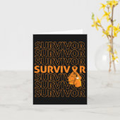 Leukemie Bewustmaking Survivor Oranje Ribbon Boxin Kaart (Gele Bloem)