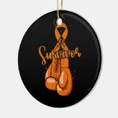 Leukemie Bewustmaking Survivor Oranje Ribbon Boxin Keramisch Ornament (Links)