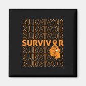 Leukemie Bewustmaking Survivor Oranje Ribbon Boxin Magneet (Voorkant)