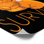Leukemie Bewustmaking Survivor Oranje Ribbon Boxin Poster (Hoek)