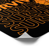 Leukemie Bewustmaking Survivor Oranje Ribbon Boxin Poster (Hoek)