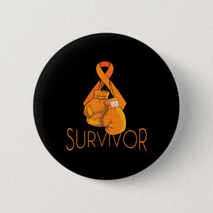 Leukemie Bewustmaking Survivor Oranje Ribbon Boxin Ronde Button 5,7 Cm