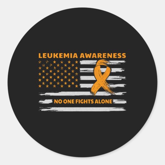 Leukemie Bewustmaking we bestrijden kanker samen m Ronde Sticker (Voorkant)