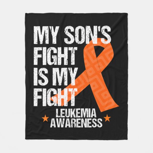Leukemie Bewustmaking Zoon Strijd tegen Oranje koo Fleece Deken (Voorkant)