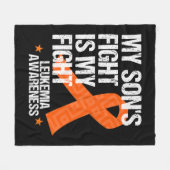 Leukemie Bewustmaking Zoon Strijd tegen Oranje koo Fleece Deken (Voorkant (Horizontaal))