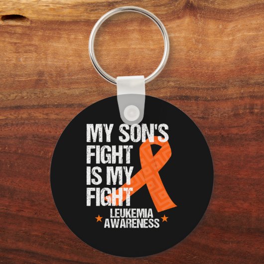 Leukemie Bewustmaking Zoon Strijd tegen Oranje koo Sleutelhanger (Voorkant)
