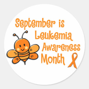 Leukemie Bewustmakingsmaand Bijen 1.3 Ronde Sticker