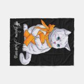Leukemie Bewustmakingsmaand Oranje Fleece Deken (Voorkant (Horizontaal))