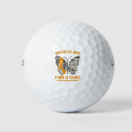 Leukemie BewustmakingsMonth Ribbon Giften Golfballen (Voorkant)