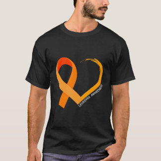 Leukemie Bewustmakingsontwerp met Oranje lintje T-shirt