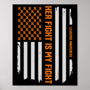 Leukemie Bewustzijn American Flag T-shirt Gift Poster